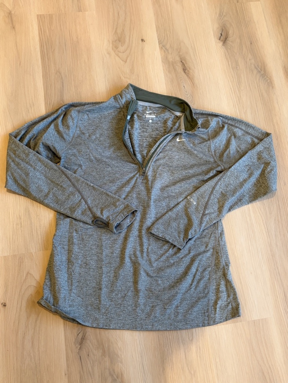 Nike - Women’s Heather Gray Quarter-Zip Athletic Running Top - L